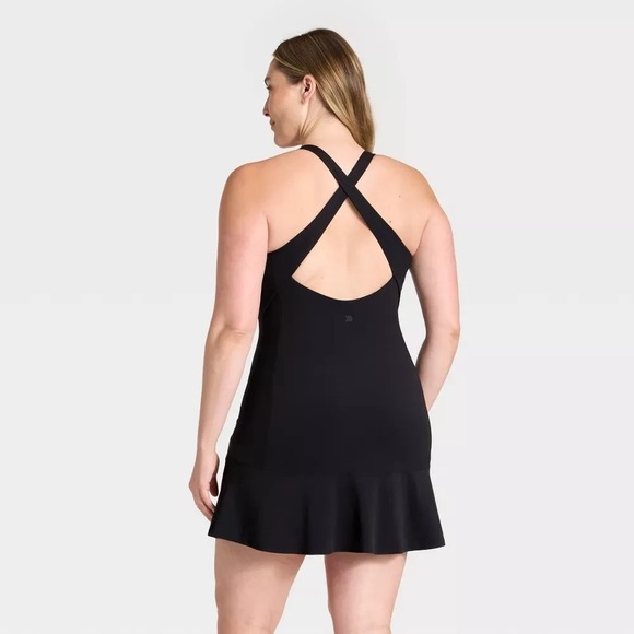 NWT Women's Knit Ruched Active Dress - All In Motion Black Tennis - Picture 10 of 10